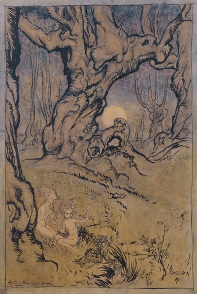 Mondscheinfeen im Wald von Arthur Rackham