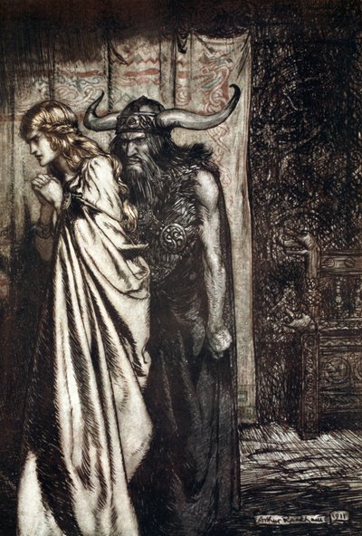 O betrogene Frau, ich werde dein Vertrauen rächen! von Arthur Rackham