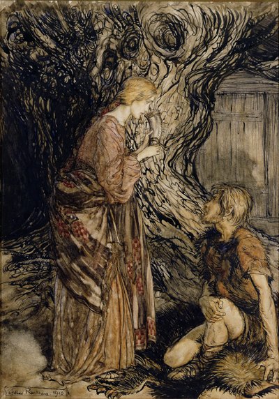 Siegmund und Sieglinde, Illustration aus Rheingold und die Walküre von Richard Wagner, Heinemann, 1910 von Arthur Rackham