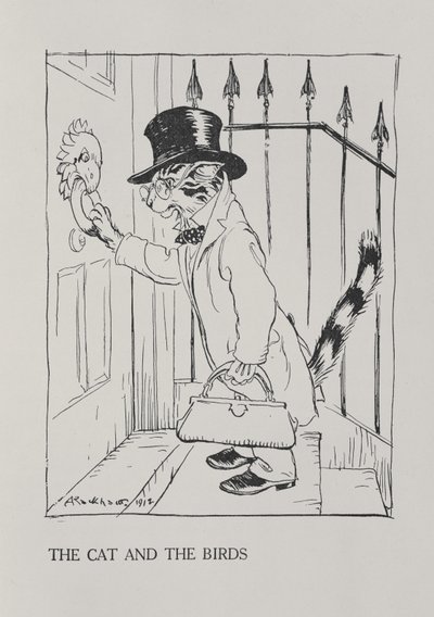 Die Katze und die Vögel, Illustration aus 