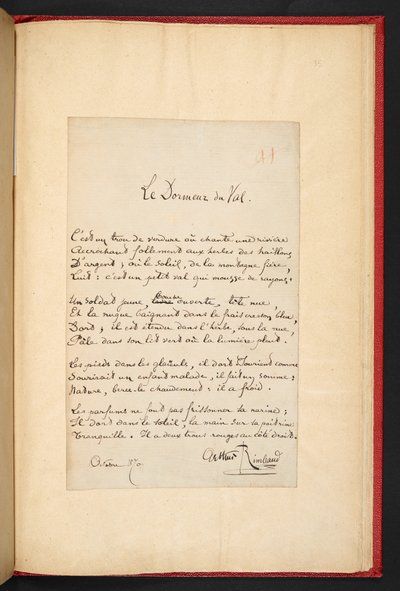 Der Schläfer im Tal von Arthur Rimbaud