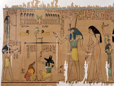 Kunst Ägypten: das Wiegen der Seele - Die Götter Anubis und Thot. Anhai Simile College von Artist Unknown