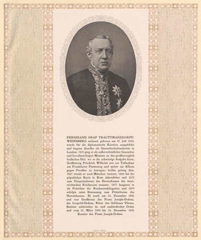 Ferdinand Graf Trauttmansdorff-Weinsberg von Artist Unknown