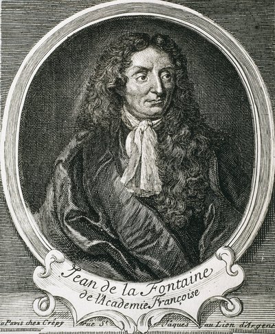 LA FONTAINE, Jean de (1621-1695). Englischer Schriftsteller. Radierung von Artist Unknown