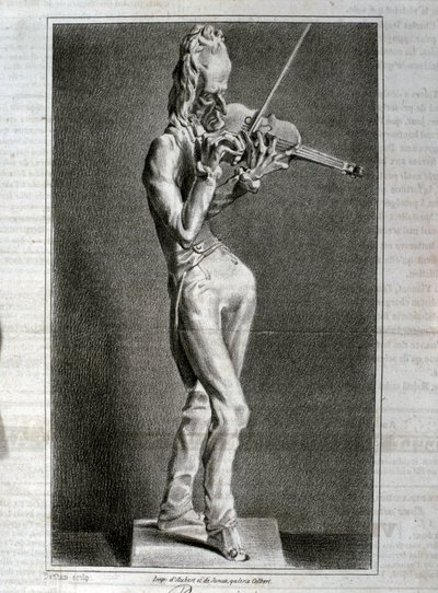 Porträt-Karikatur von Niccolo Paganini (Radierung) von Artist Unknown