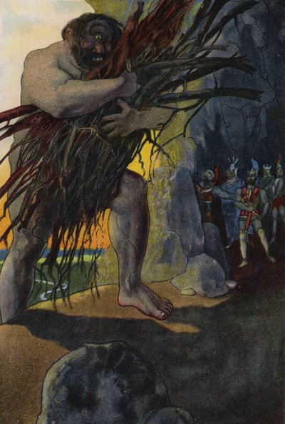 Odysseus und seine Gefährten in der Höhle des Zyklopen Polyphem von Artus Scheiner