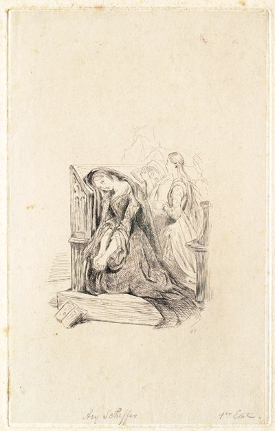 Marguerite in der Kirche von Ary Scheffer