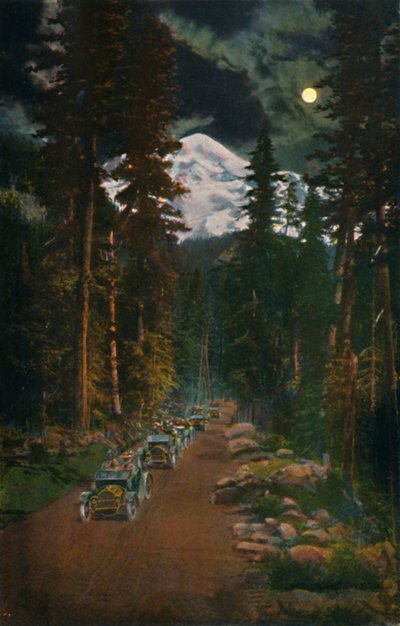 Auf dem Weg vom Mount Rainier Nationalpark, Washington, um 1916 von Asahel Curtis