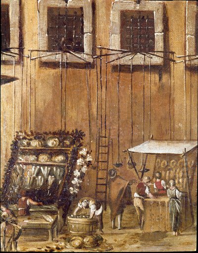 Platz des Gerichts der Vicaria in Neapel zur Zeit der Revolution von Masaniello (Detail) von Ascanio Luciani