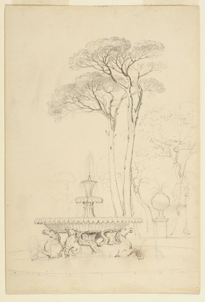 Ansicht des Hippocampus-Brunnens -Fontana de
