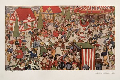 Das Land der Spielzeuge, Illustration aus Pinocchio von Attilio Mussino