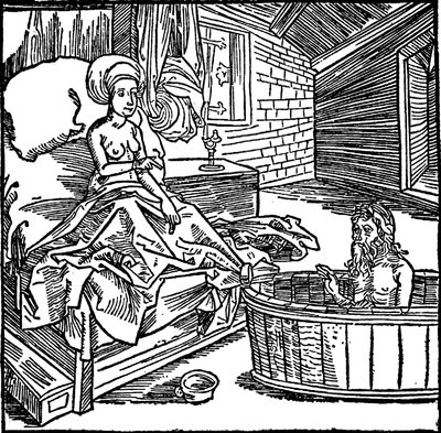 Die Frau und der badende Einsiedler von attributed to Albrecht Dürer