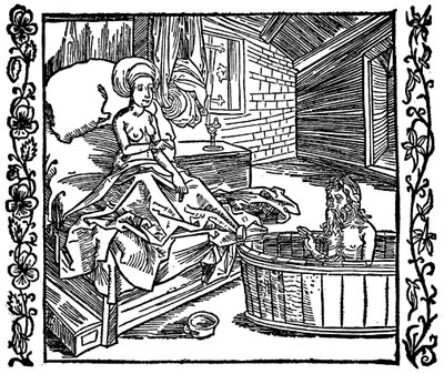 Die Frau und der badende Einsiedler von attributed to Albrecht Dürer