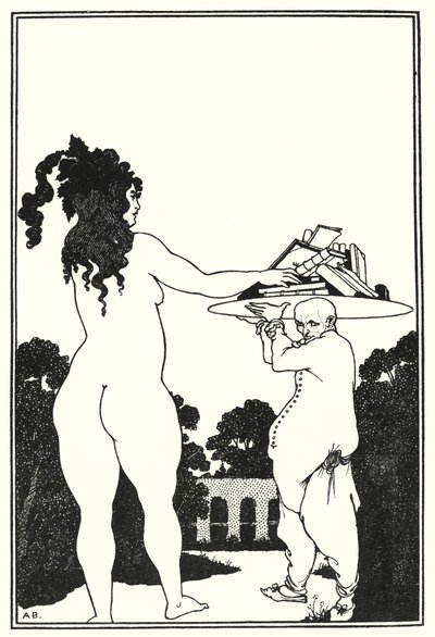 Aubrey Beardsleys Exlibris (Gravur) von Aubrey (after) Beardsley