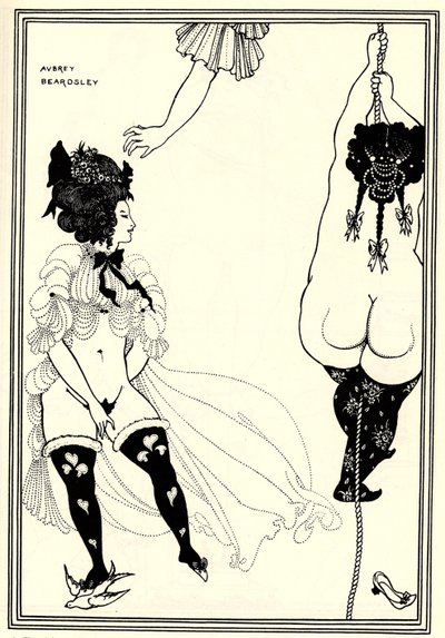 Zwei athenische Frauen in Not. Illustration für Die Lysistrata von Aristophanes, 1896 von Aubrey Beardsley