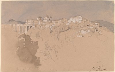 Ariccia von einem Tal aus gesehen von August Christian Geist