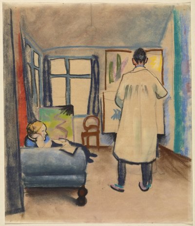 Franz und Maria Marc im Atelier bei August Macke in Bonn von August Macke