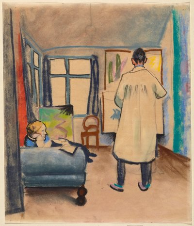 Franz und Maria Marc im Atelier bei August Macke in Bonn von August Macke