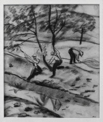 Holzfäller in Kandern von August Macke
