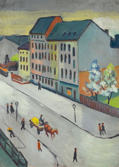 Unsere Straße in Grau von August Macke
