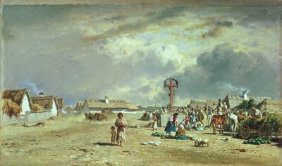 Der Markt in Szolnok, Ungarn von August Xaver Karl von Pettenkofen