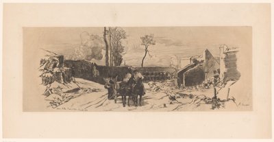 Soldaten auf einem Pferdewagen während des Deutsch-Französischen Krieges von Auguste Andre Lancon