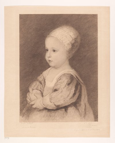 Porträt eines unbekannten Kindes von Auguste Danse (signed by artist)