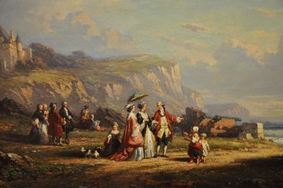 Spaziergang am Strand (Detail) von Auguste Delacroix