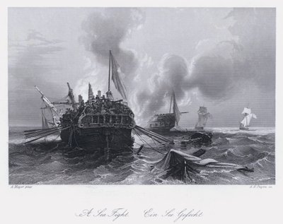 Eine Seeschlacht von Auguste Etienne Francois Mayer