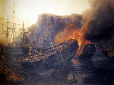 Abend der Schlacht von Navarino von Auguste Etienne Francois Mayer