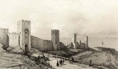 Die Mauern von Wisby, Insel Gotland von Auguste Etienne Francois Mayer