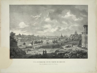 Über den Yauza-Fluss in Moskau, ca. 1830 von Auguste Jean Baptiste Antoine Cadolle