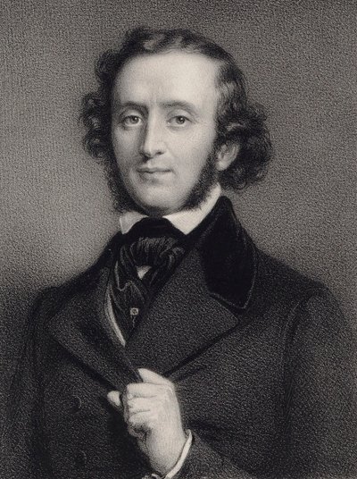 Porträt des Pianisten und Komponisten Felix Mendelssohn Bartholdy 1809-1847 von Auguste Lemoine