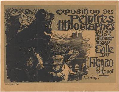 Plakat für die zweite Ausstellung der Lithographenmaler von Auguste Lepere