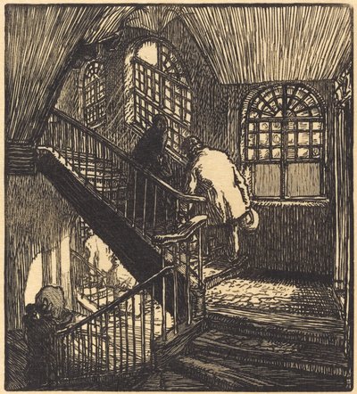 Treppe des Hauses, wo das Château Rouge war, veröffentlicht 1901 von Auguste Lepere
