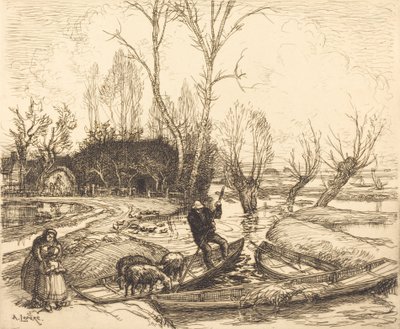 Im überfluteten Sumpf - Der Hirte Au marais inondé - Le berger, 1911 von Auguste Lepere
