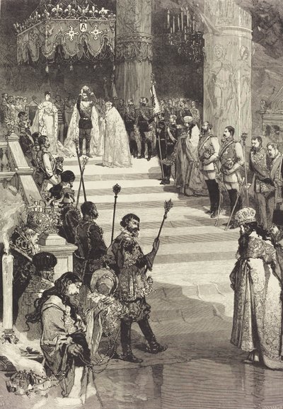 Die Krönung von Kaiser Alexander III. von Russland, 27. Mai 1883 von Auguste Lepere