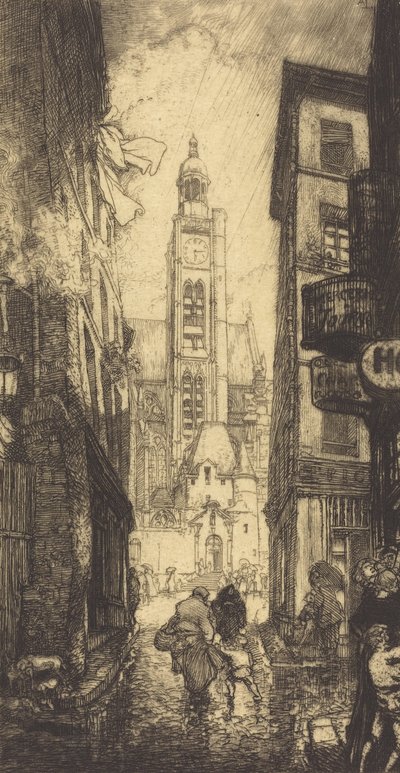 Rue de la Montagne-Sainte-Genevieve, Paris, 1906 von Auguste Lepere