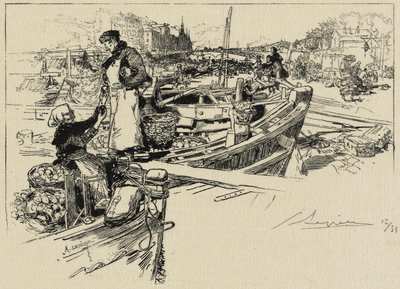 Hafenszene, möglicherweise 1880er Jahre von Auguste Louis Lepère