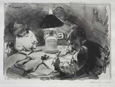 Rund um die Lampe von Auguste Louis Lepère