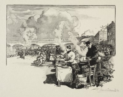 Anlegestelle der Boot-Omnibusse von Auguste Louis Lepère