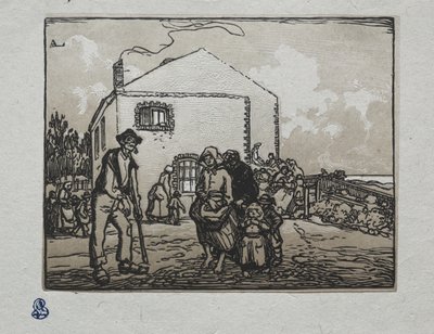 Die Bettler am letzten Haus von Auguste Louis Lepère