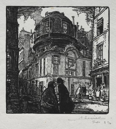 Ansicht des Hotel Colbert von Auguste Louis Lepère
