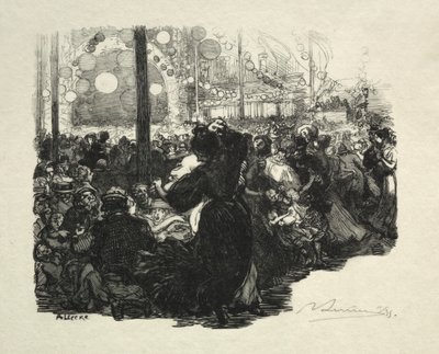 14. Juli, Rue de Belleville, 10 Uhr von Auguste Louis Lepère