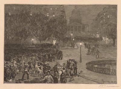 Bois du Monde: Die Unruhen im Quartier Latin von Auguste Louis Lepère