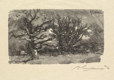Fontainebleau-Wald: Am Schlafplatz von Lantara (La Forêt de Fontainebleau: Au dormoir de Lantara) von Auguste Louis Lepère