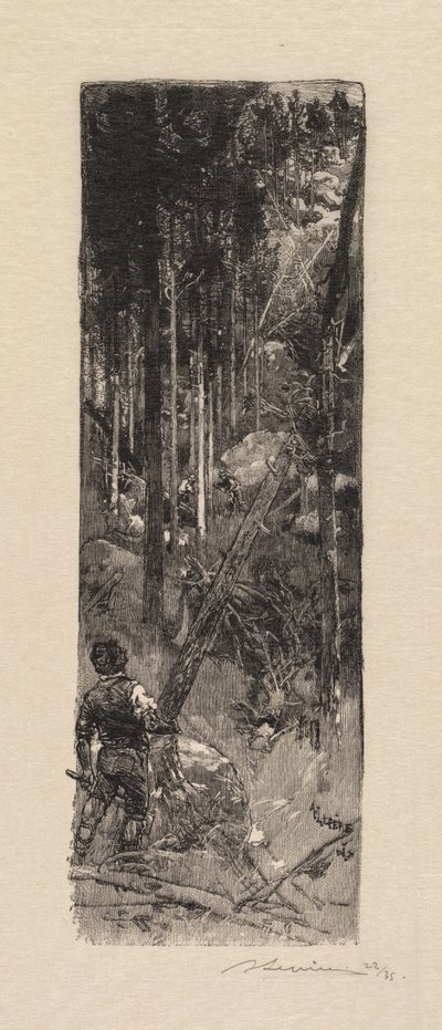 Fontainebleau Wald: Kiefernschlag La Forêt de Fontainebleau: Abatage des pins von Auguste Louis Lepère