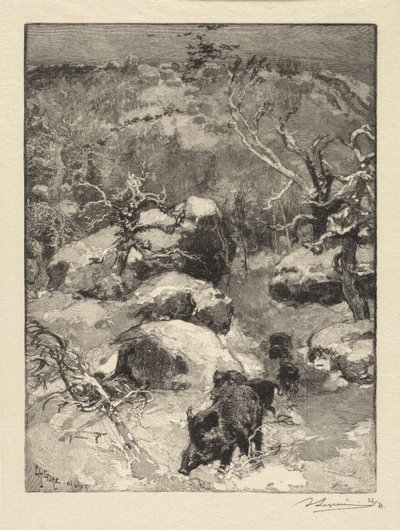 Fontainebleau-Wald: Cuvier-Châtillon-Fels (La Forêt de Fontainebleau: Roche Cuvier-Châtillon) von Auguste Louis Lepère