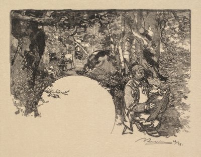 Fontainebleau-Wald: Die Maler (La Forêt de Fontainebleau: Les Peintres) von Auguste Louis Lepère