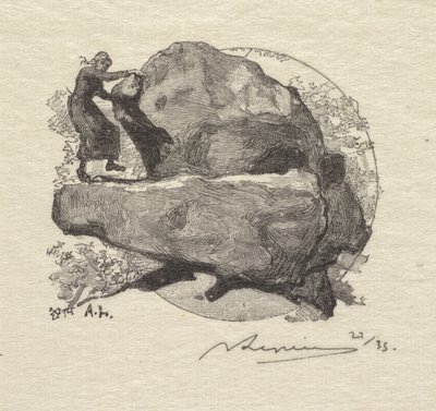 Wald von Fontainebleau: Der zitternde Fels La Forêt de Fontainebleau: La roche qui tremble, 1890 von Auguste Louis Lepère